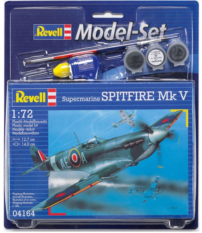 Set model Spitfire Mk V. Kit de model Revell cu accesorii de baza