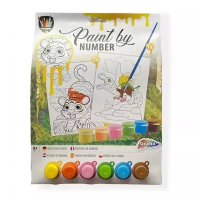 Set pictura pe numere. Tigru si dinozaur