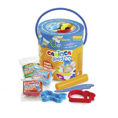 Set plastilina colorata, 10 culori x 40 g, contine instrumente de modelaj, CARIOCA Baby Do Playset