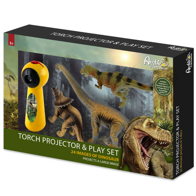 Set proiector tip lanterna cu 3 figurine - Dinozauri