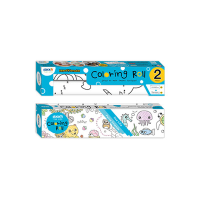 Set role autoadezive pentru colorat, 315x3550mm + 140x2440mm, Stickn - Furry Friends/Sea Life