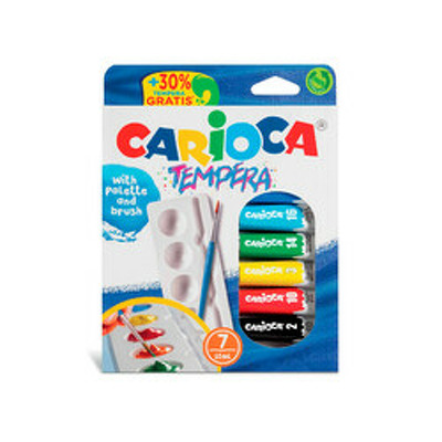 Set tempera tub, 7 culori x 10 ml/set, contine pensula, CARIOCA
