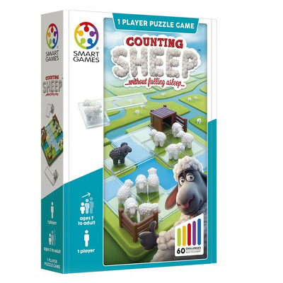 Smart Games - Counting Sheep, joc de logica cu 60 de provocari, 7+ ani, editie internationala