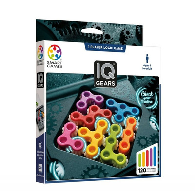 Smart Games - IQ Gears, joc de logica cu 120 de provocari, 7ani+