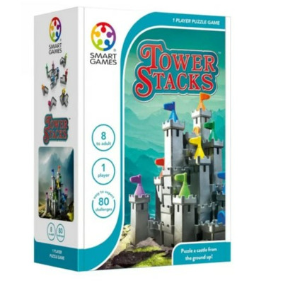 Smart Games - Tower Stacks, joc de logica cu 80 de provocari, 8+ ani