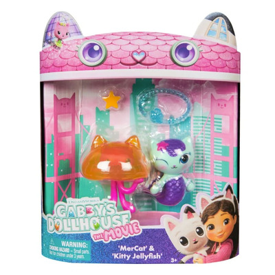 Spin Master casa de papusi Gabby film pachet 2 figurine Mercat si Kitty Jellyfish
