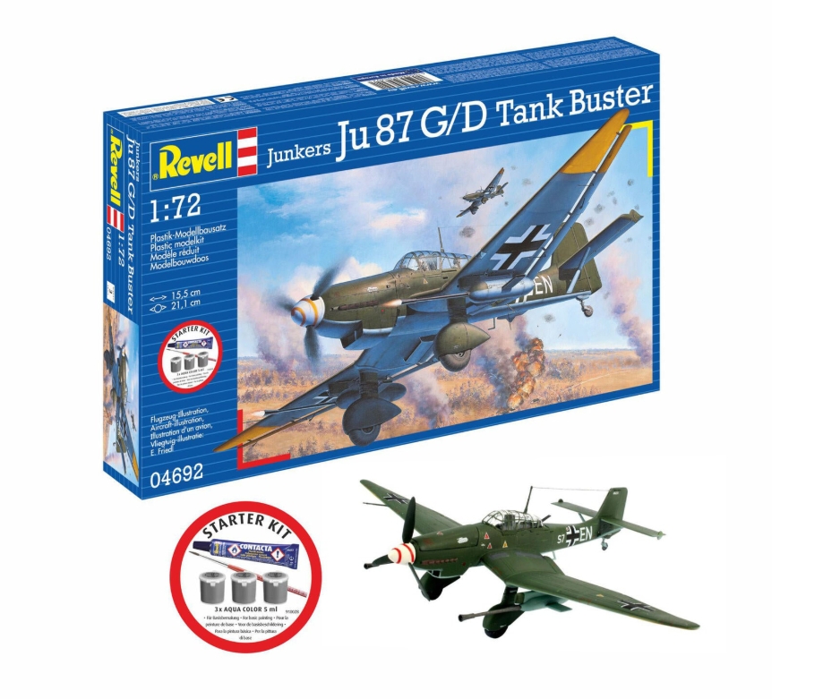 Starter Kit Junkers Ju87 G/D Tank Buster. Kit Revell cu accesorii de baza