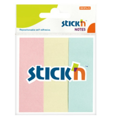 Stick notes index 76 x 25 mm, 3 x 50 file/set, Stick - 3 culori pastel