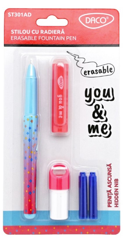 Stilou cu radiera penita ascunsa You&Me