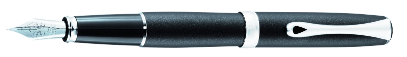 Stilou de lux DIPLOMAT Excellence A - Venezia deep black matt chrome - penita otel inoxidabil