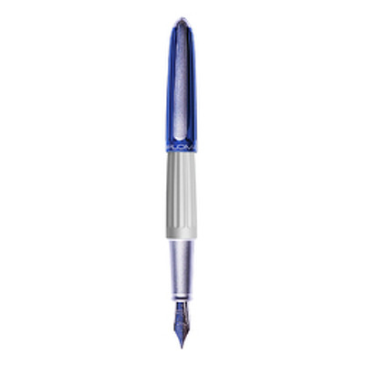 Stilou Diplomat Aero, cu penita M, din otel inoxidabil, blue silver - limited edition