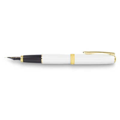 Stilou Diplomat Excellence A2, cu penita M, aurita 14kt. - Pearl White Gold