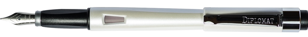 Stilou Diplomat Magnum - Pearl White - cu penita F, din otel inoxidabil