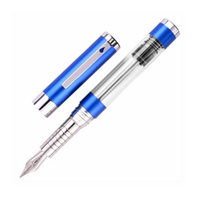 Stilou DIPLOMAT Nexus Demo, cu penita M, din otel inoxidabil - blue chrome