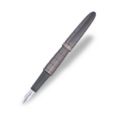 Stilou Elox Ring, cu penita M, din otel inoxidabil - grey orange