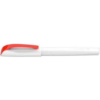 Stilou Schneider Vivaz (tip M - medium) - corp alb, clema si rubber grip exclaim red