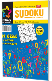 Sudoku de buzunar. Revista numarul 190 - 2025 - 4 niveluri de dificultate
