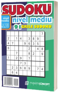 Sudoku nivel mediu. 91 grile sudoku. Numarul 130