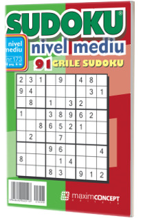 Sudoku nivel mediu. 91 grile sudoku. Numarul 173