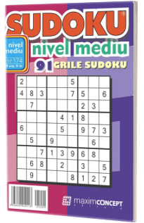 Sudoku nivel mediu. 91 grile sudoku. Numarul 174
