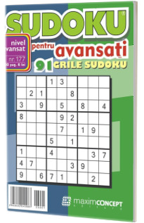 Sudoku pentru avansati. 91 grile sudoku. Numarul 177