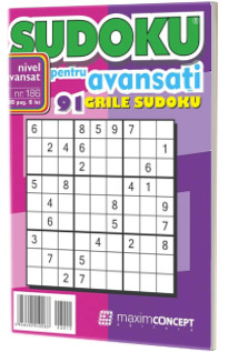 Sudoku pentru avansati. 91 grile sudoku. Numarul 186