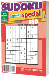 Sudoku pentru experti special, numarul 20. 180 de grile sudoku clasic