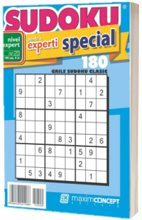 Sudoku pentru experti special, numarul 23. 180 de grile sudoku clasic