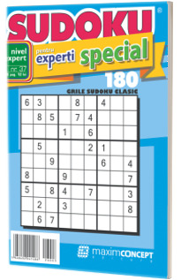 Sudoku pentru experti special, numarul 37. 180 de grile sudoku clasic