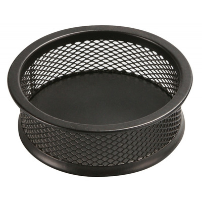 Suport metalic Mesh, pentru agrafe, negru, rotund - D90mm, H32mm, Q-Connect