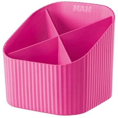 Suport pentru instrumente de scris, 4 compartimente, X-Loop Trend-Colours - roz