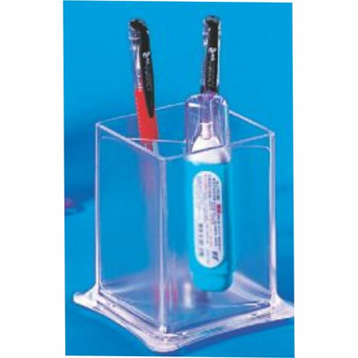 Suport plastic pentru instrumente de scris, paralelipipedic, transparent mat,  71 x 100mm, Kejea