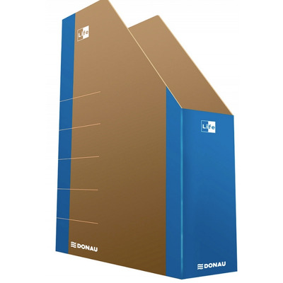 Suport vertical pentru cataloage, A4 - 8cm latime, carton 800gsm, DONAU Life - margine albastra