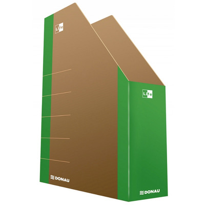 Suport vertical pentru cataloage, A4 - 8cm latime, carton 800gsm, DONAU Life - margine verde