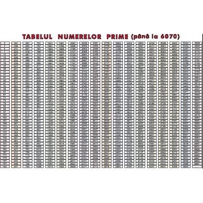 Tabelul numerelor prime pana la 6070. Plansa