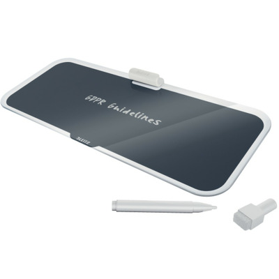 Tabla Cosy din sticla, pentru birou, marker inclus, gri antracit