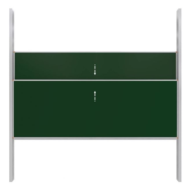 Tabla scolara verde cu 2 suprafete culisante pe verticala de 3000x1200mm