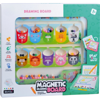 Tablita de desen 2 in 1 cu magneti - Culori si numere