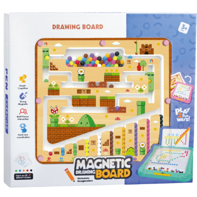 Tablita de desen 2 in 1 cu magneti - Labirint colorat