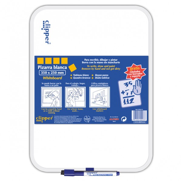 Tablita pentru scris 35 x 25 cm   marker, CLIPPER - alba