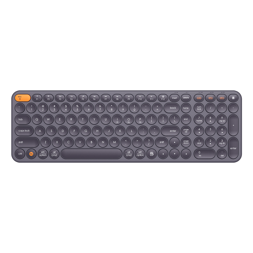 Tastatura Wireless Baseus K01B - Design ergonomic, Mod auto-sleep, Gri