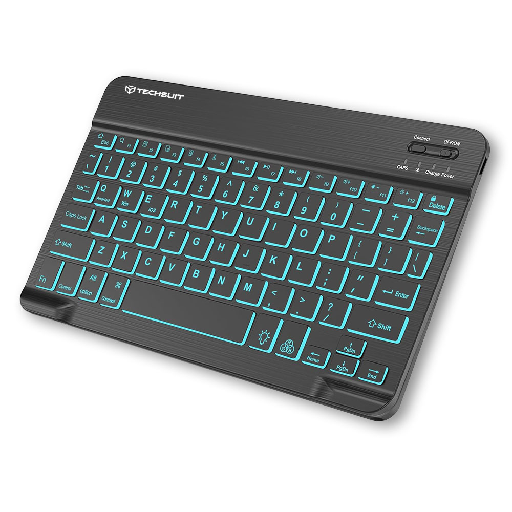 Tastatura Wireless WK1 - Bluetooth, Android/Windows/iOS, Iluminare 3 trepte, 7 culori, Type-C, negru