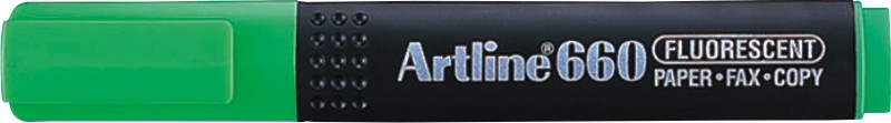 Textmarker Artline 660 cu varf tesit 1.0-4.0mm - verde fluorescent