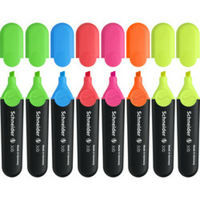 Textmarker Job, varf lat, 8 culori/set - (2xG, O, V, R, A, R, Vi)