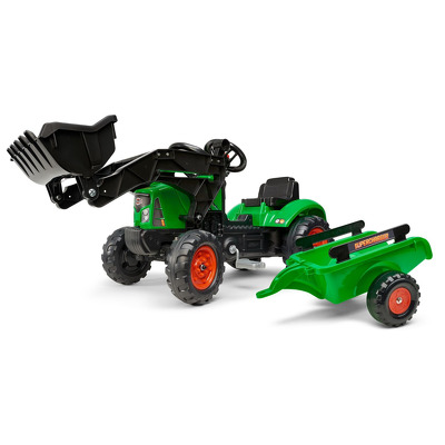 Tractor cu pedale, cupa frontala si remorca