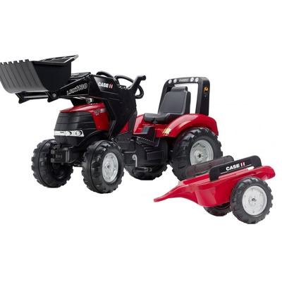 Tractor cu pedale pentru copii Case IH Puma 240CVX cu incarcator si remorca