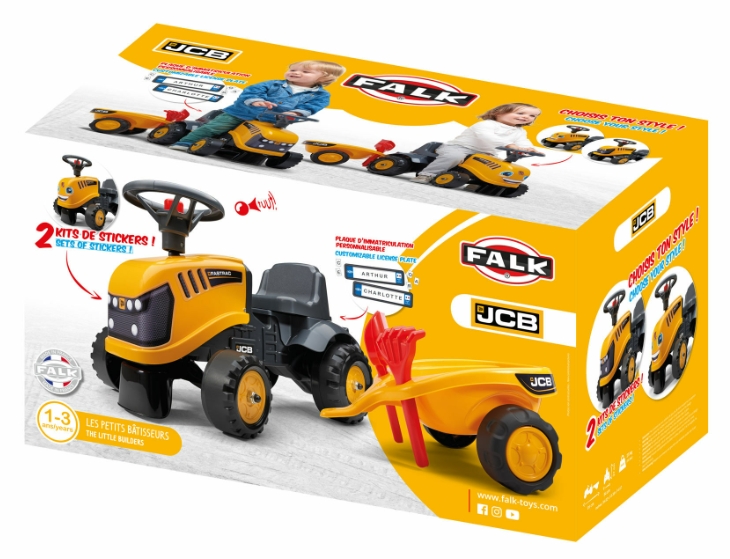 Tractor JCB cu remorca lopata si grebla