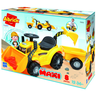 Tractoras cu remorca, excavator si incarcator. Backhoe Ride on Maxi Abrick