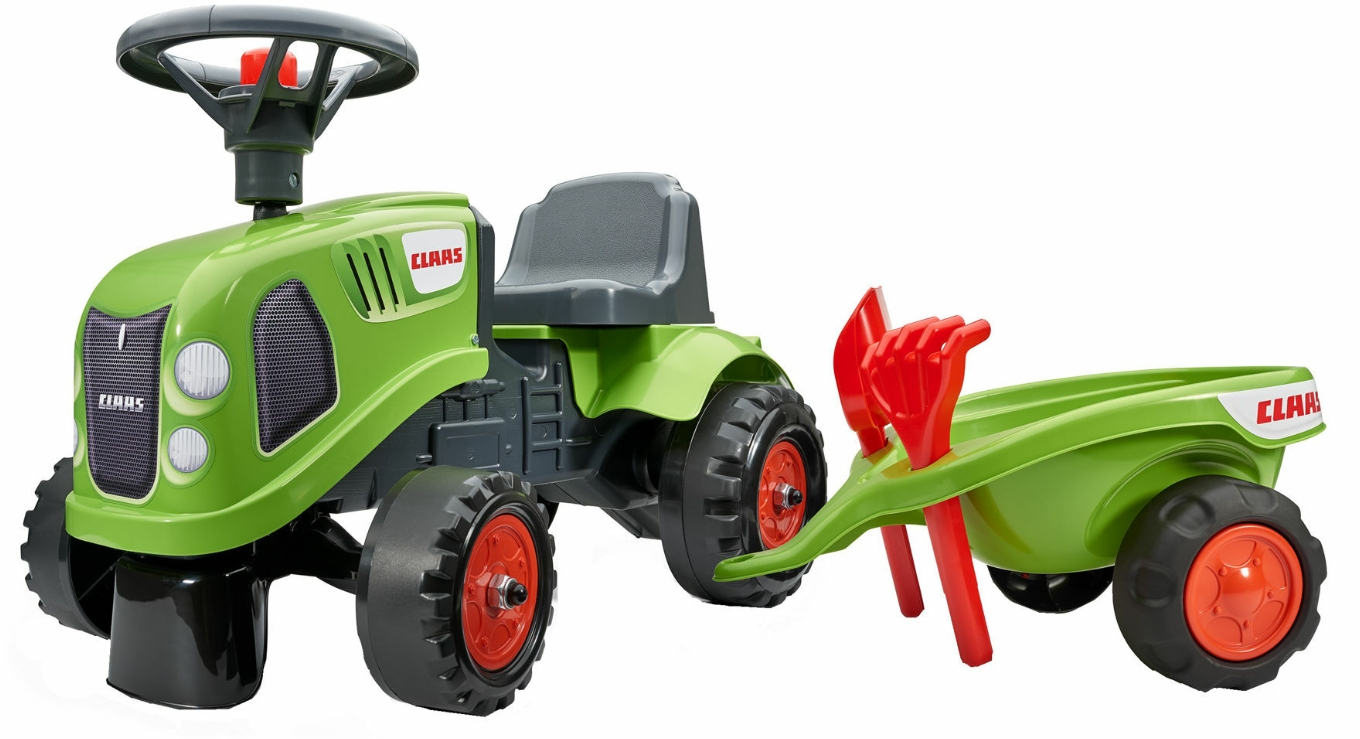 Tractoras fara pedale cu remorca Claas Verde