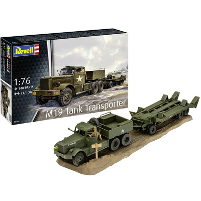 Transportor militar pentru tancuri din WWII, model detaliat cu remorca